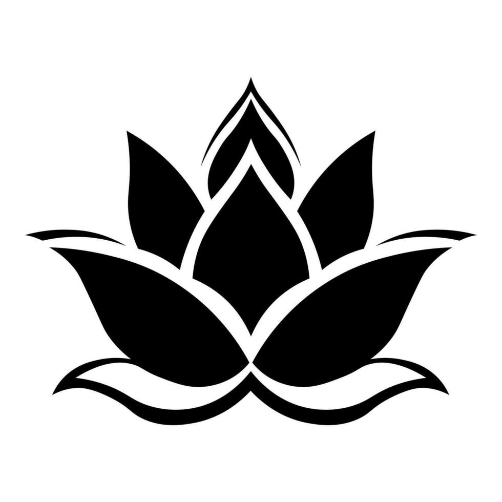 lotus noir vecteur icône isolé sur blanc Contexte