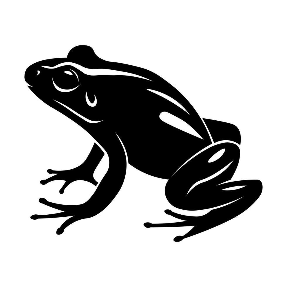 grenouille noir vecteur icône isolé sur blanc Contexte