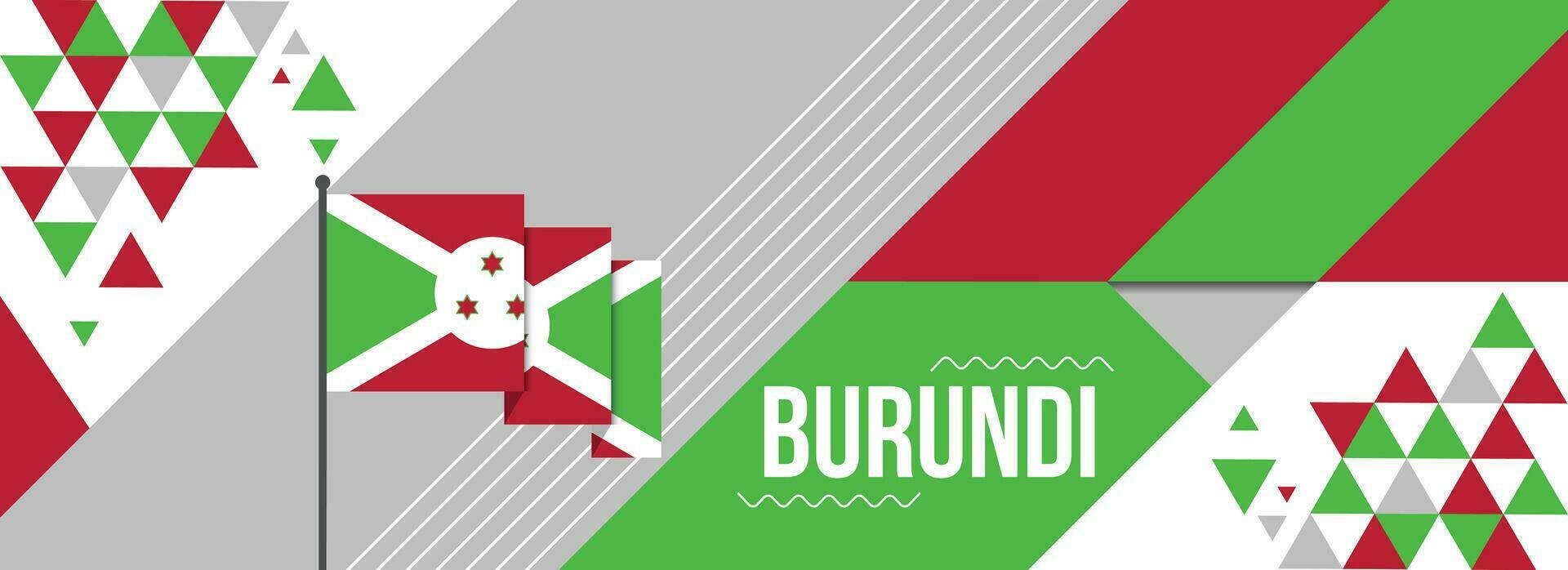 burundi nationale ou indépendance journée bannière conception pour pays fête. drapeau de burundi moderne rétro conception abstrait géométrique Icônes. vecteur illustration