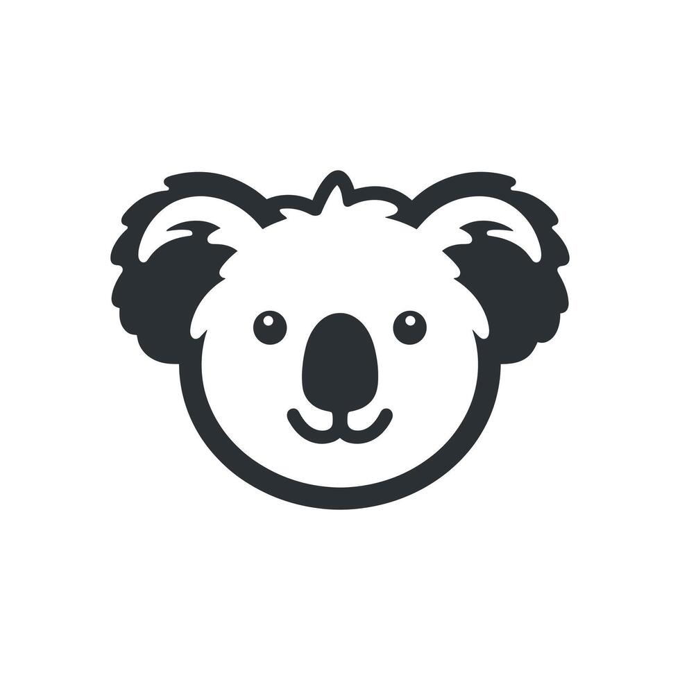 dessin animé silhouette de une koala ours logo icône symbole vecteur illustration