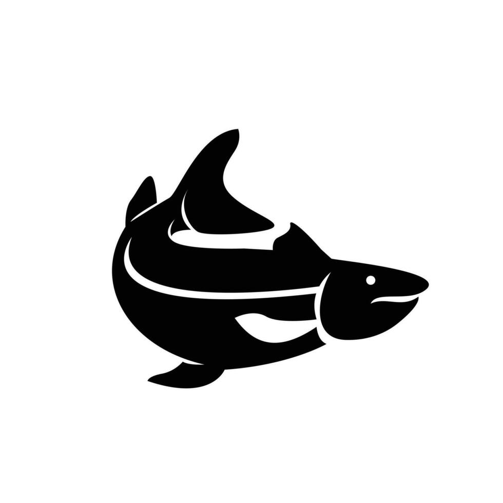 Saumon poisson silhouette logo icône conception illustration vecteur