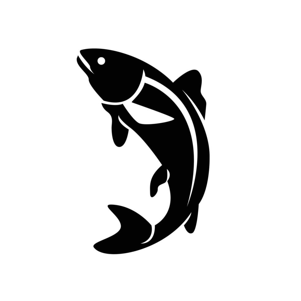 Saumon poisson silhouette logo icône conception illustration vecteur