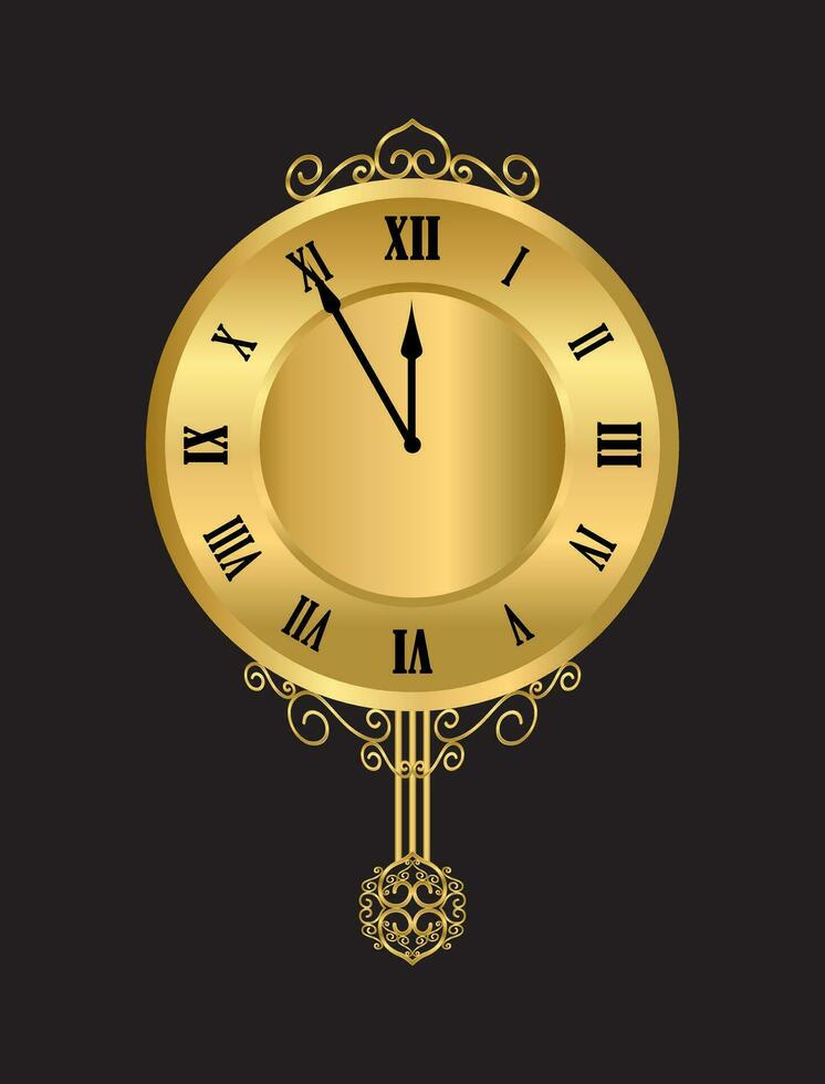 or l'horloge ancien élégant luxe, classique, moderne or Couleur vecteur