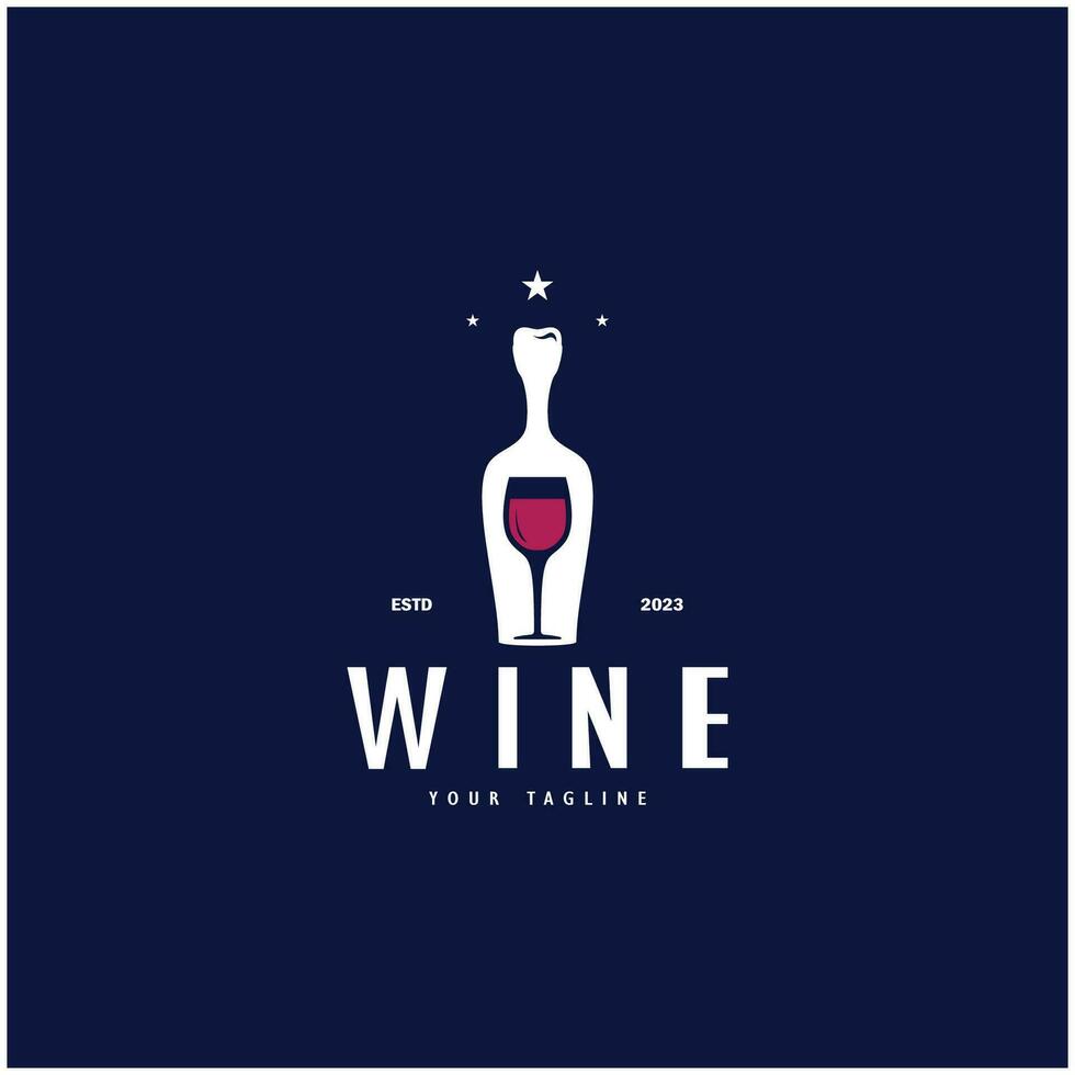 du vin logo avec du vin des lunettes et bouteilles.pour nuit clubs, bars, cafés et du vin magasins. vecteur