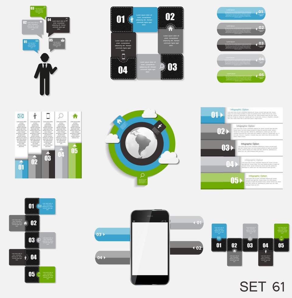 collection de modèles d'infographie pour l'illustration vectorielle d'affaires vecteur