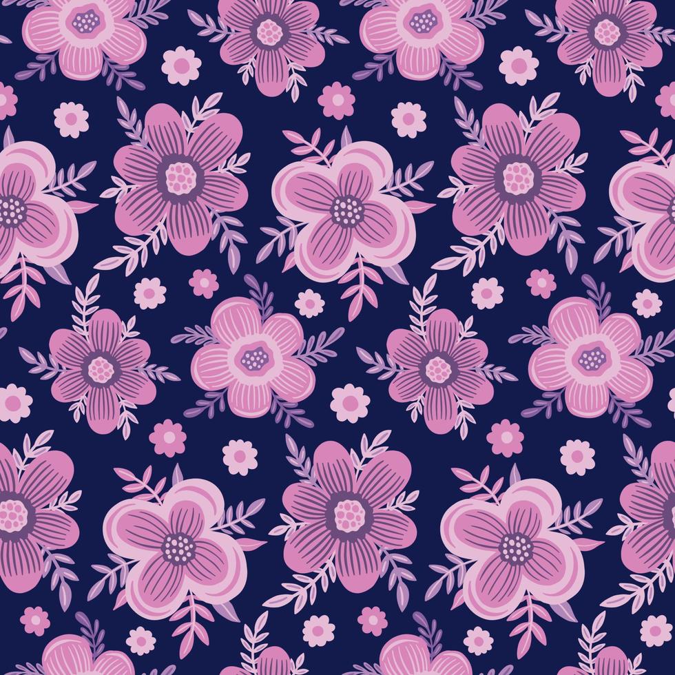 motif de fleur violette transparente. décoration beau design de fond. dessin de mode textile floral vintage. vecteur