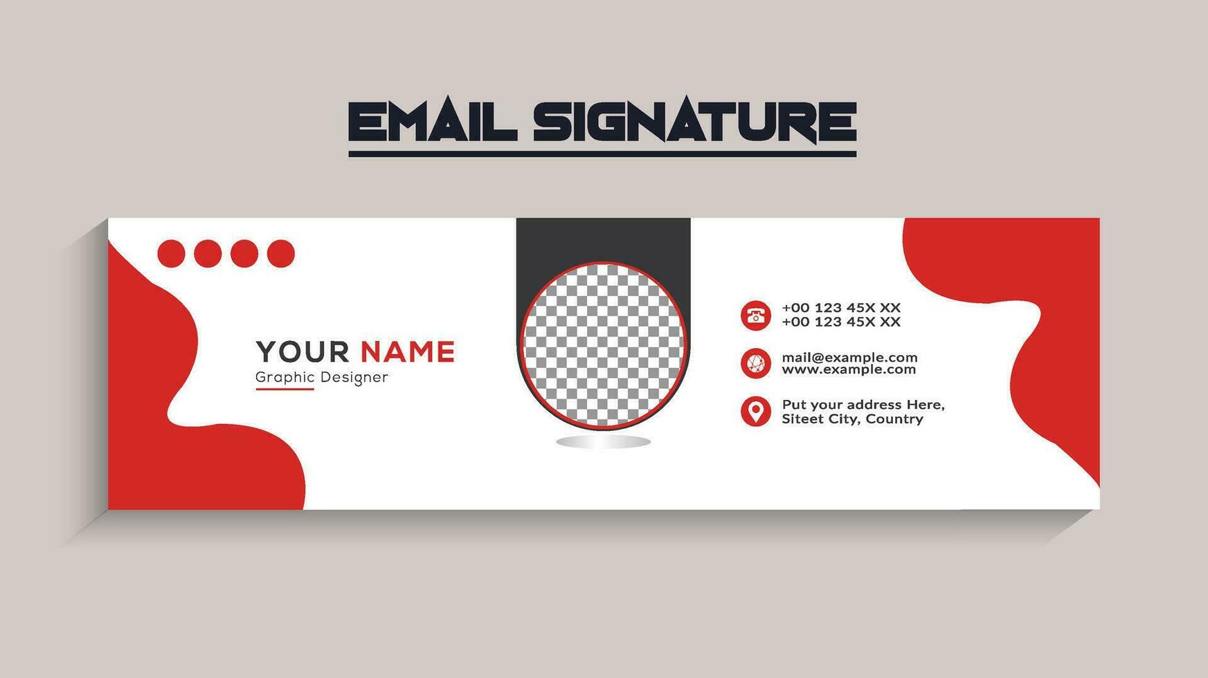 entreprise, moderne et professionnel email signature. vecteur