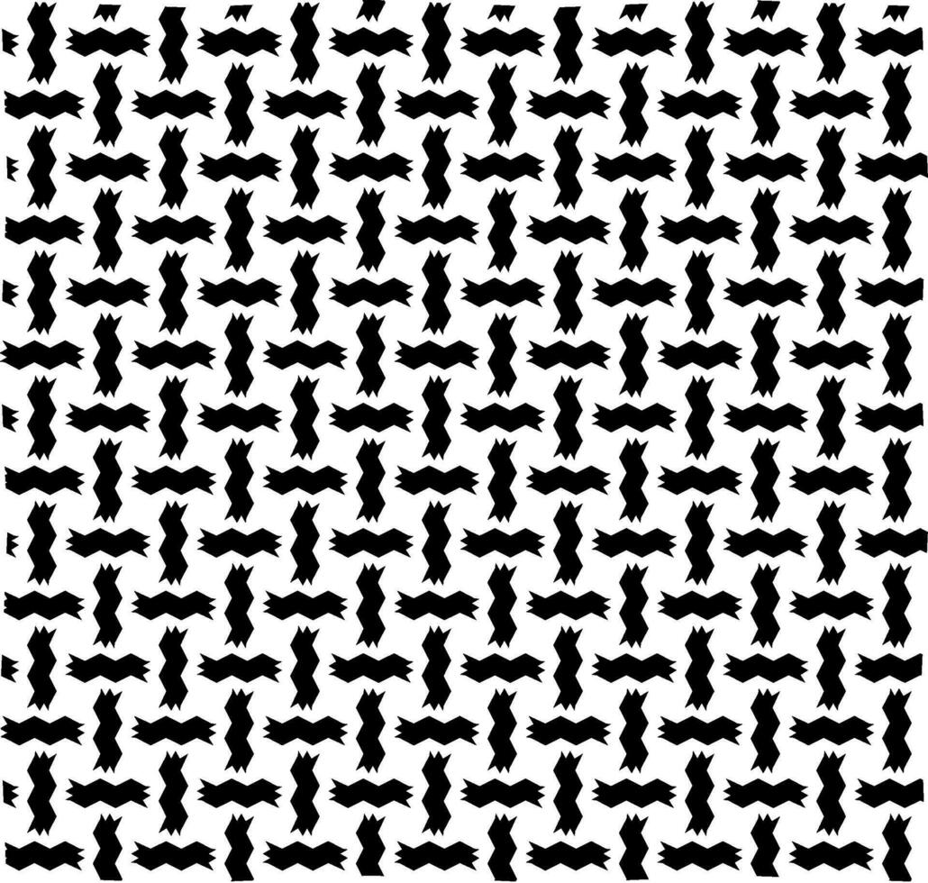 vecteur sans couture géométrique texture dans le forme de noir ondulé lignes et tirets sur une blanc Contexte