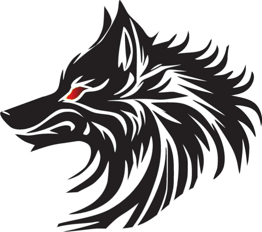 Loup logo noir vecteur