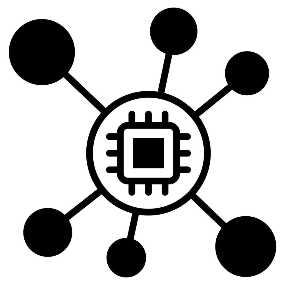 réseau La technologie icône ligne vecteur illustration