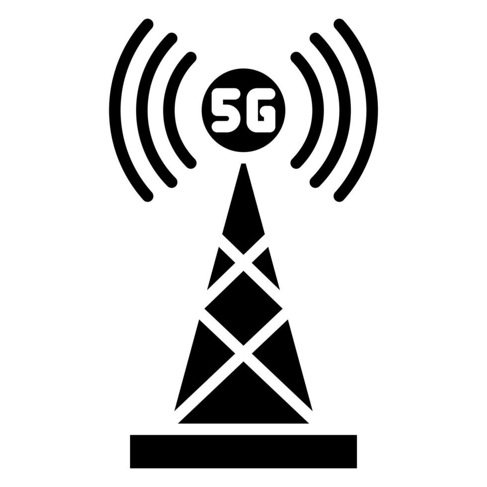 5g antenne icône ligne vecteur illustration