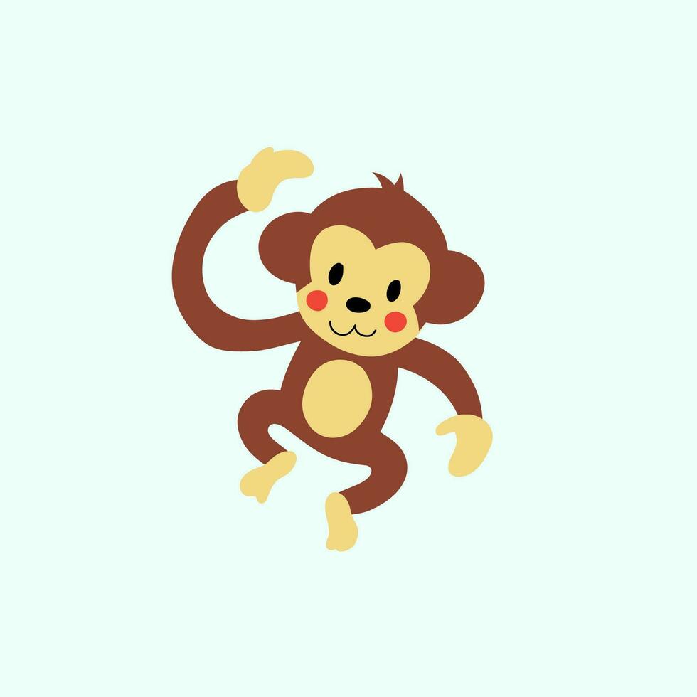 vecteur plat mignonne singe illustration avec pastel Contexte