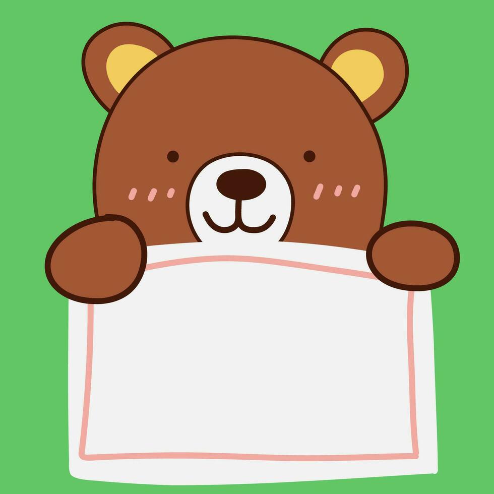 vecteur plat mignonne ours illustration avec pastel Contexte