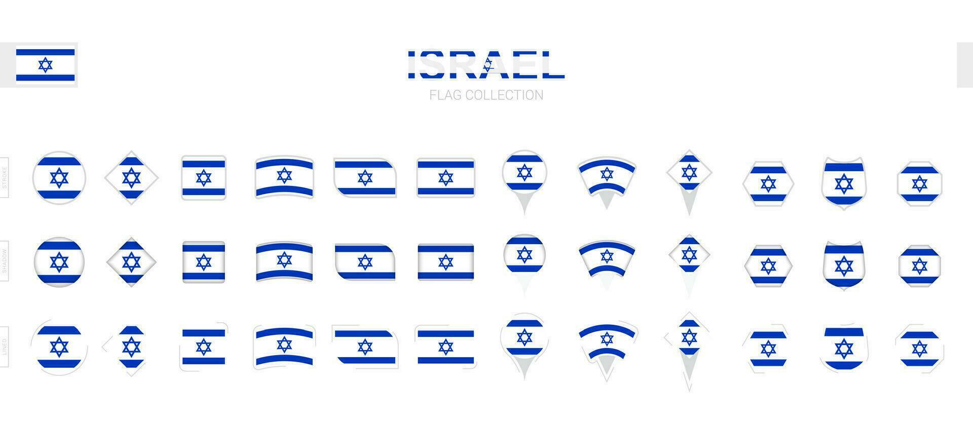 grand collection de Israël drapeaux de divers formes et effets. vecteur
