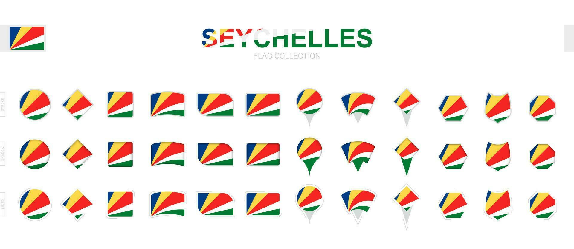 grand collection de les Seychelles drapeaux de divers formes et effets. vecteur
