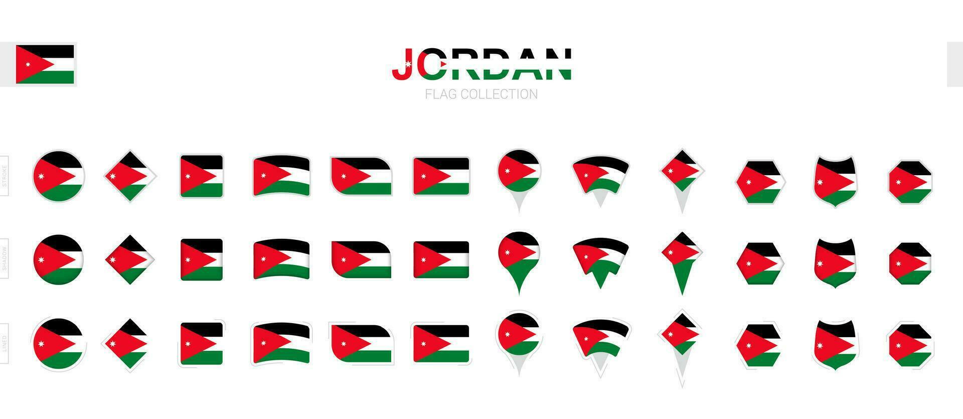 grand collection de Jordan drapeaux de divers formes et effets. vecteur