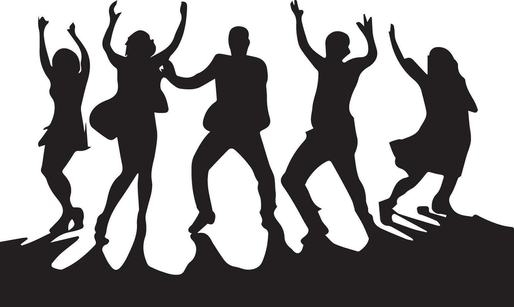 silhouettes de gens qui dansent vecteur