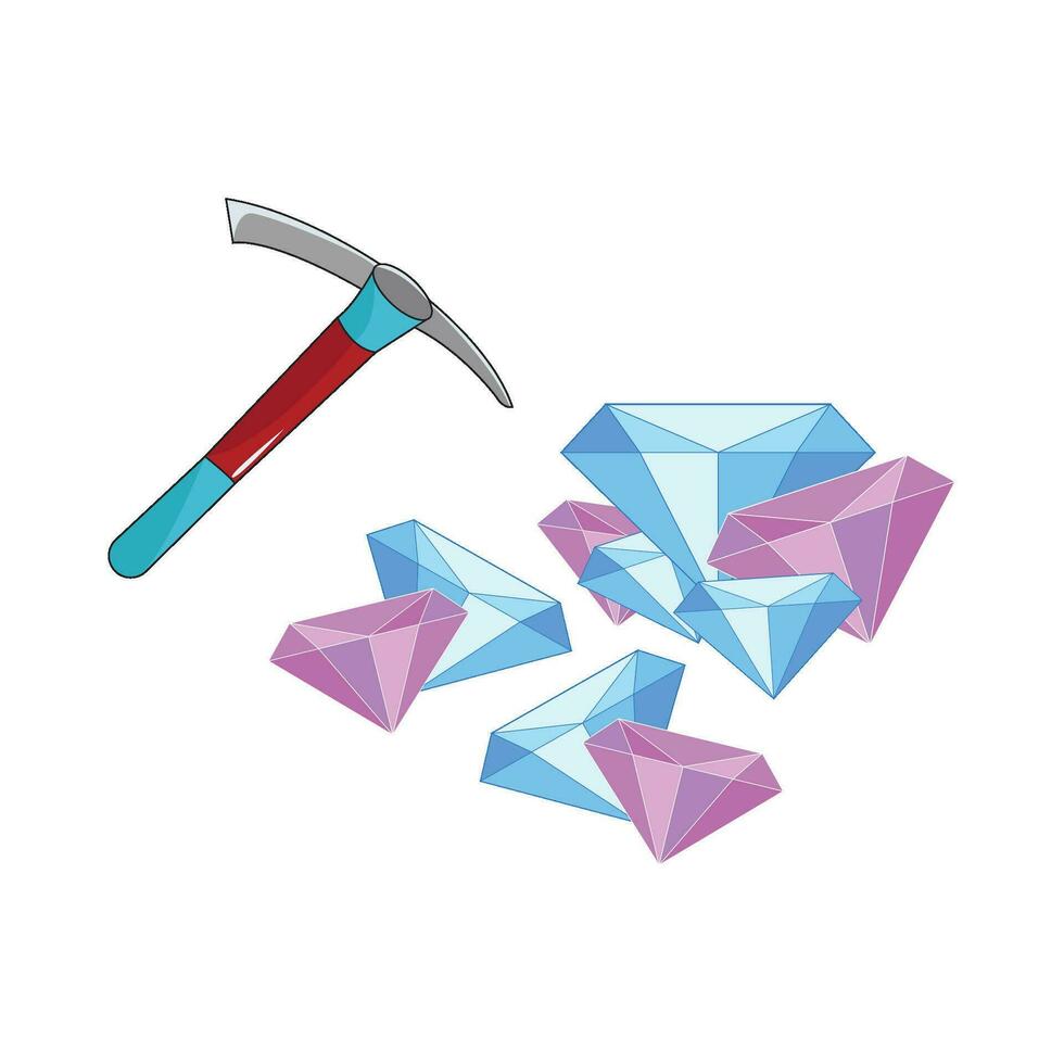 marteau avec diamant illustration vecteur