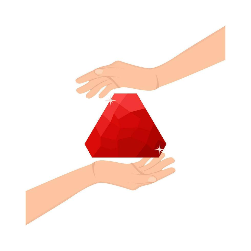 diamant dans main illustration vecteur