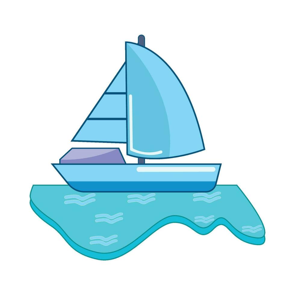 bateau dans mer illustration vecteur