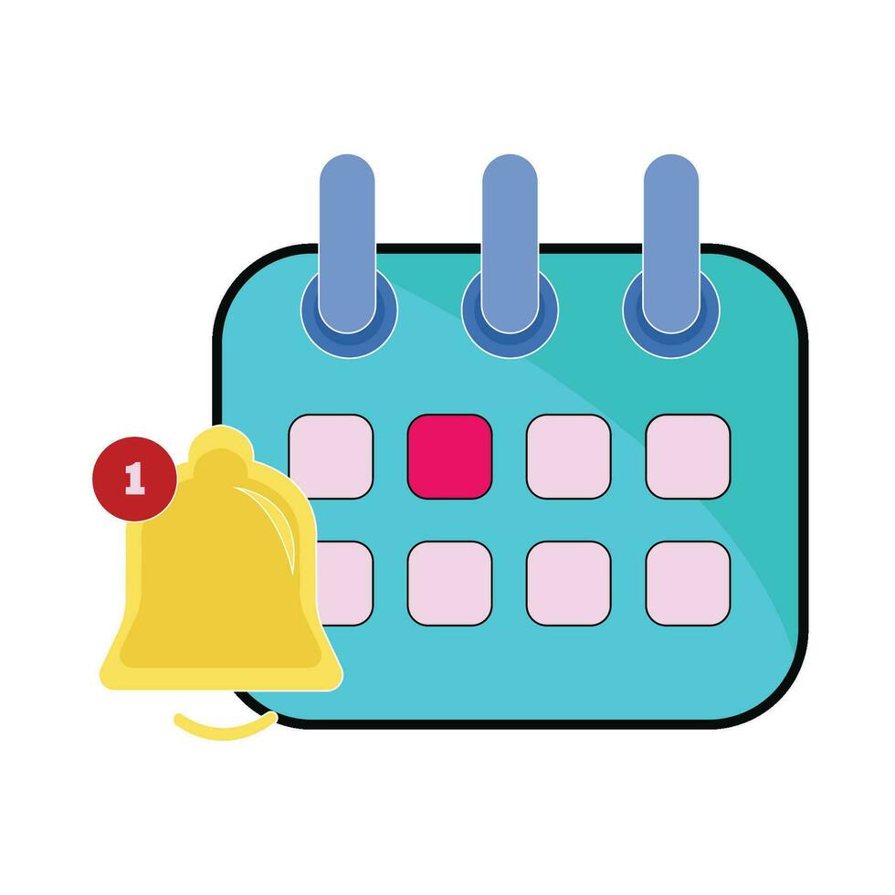 calendrier avec cloche illustration vecteur