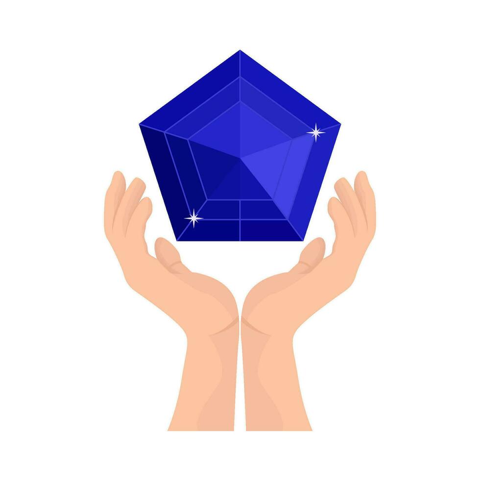 diamant dans main illustration vecteur