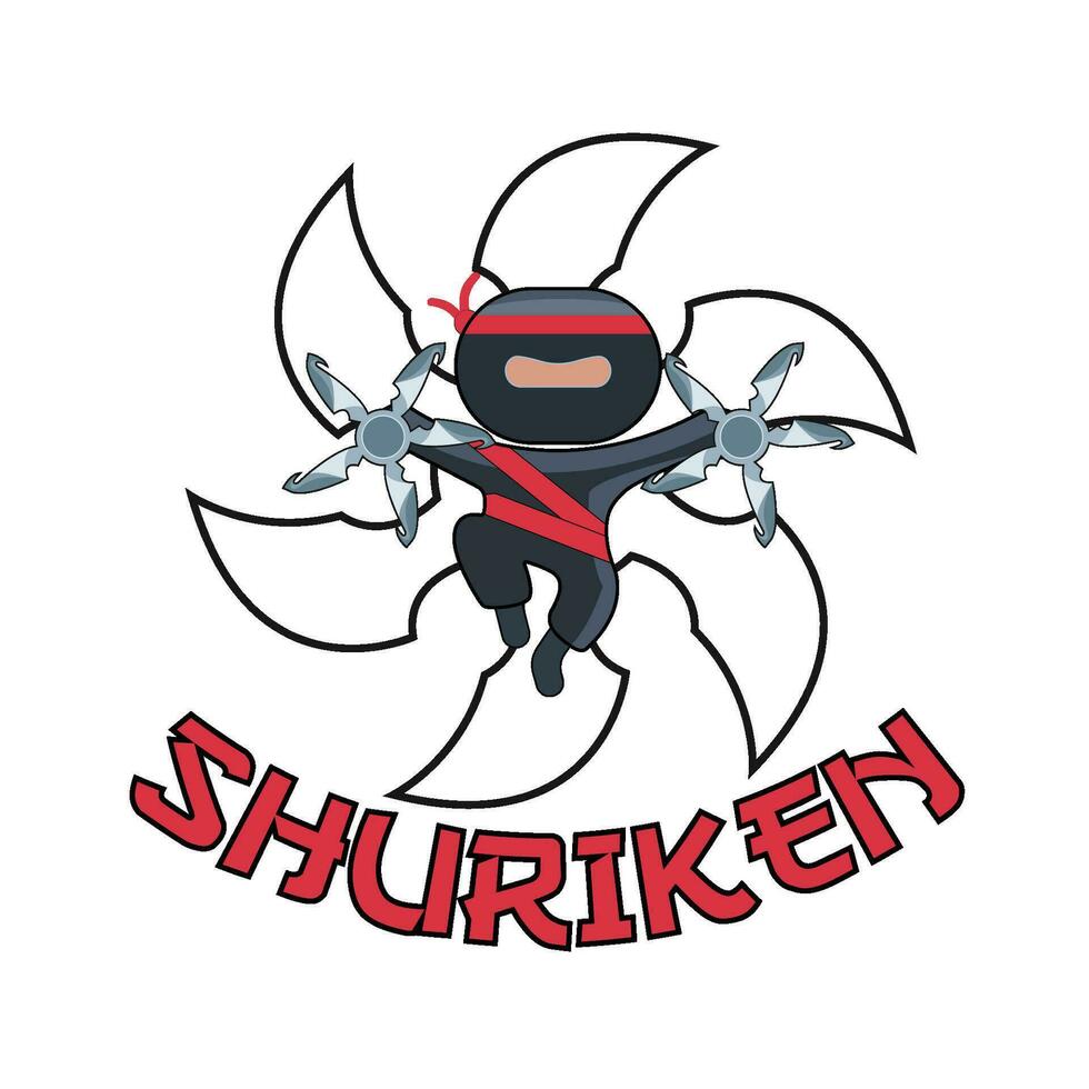 shuriken avec ninja Japon illustration vecteur