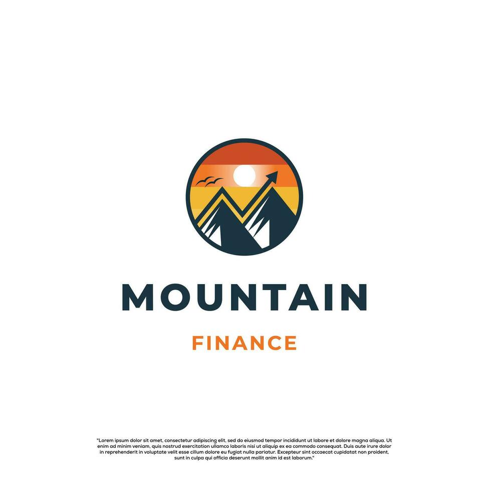 Montagne la finance logo conception sur isolé Contexte vecteur