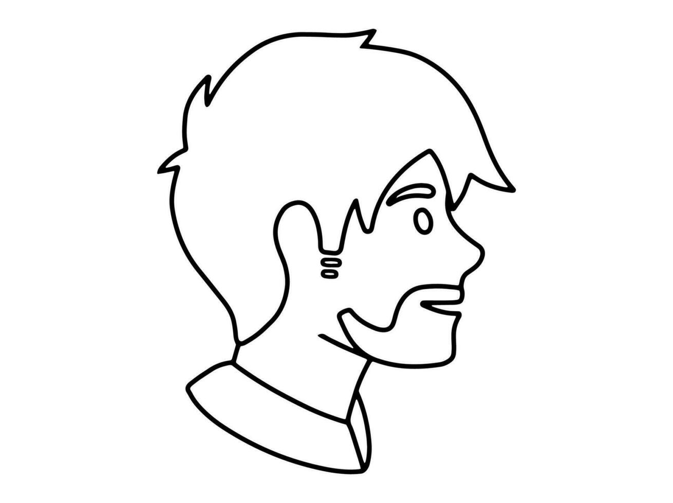 main tiré avatar ligne art illustration vecteur