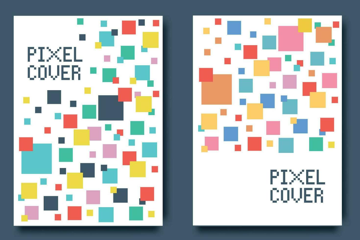 abstrait pixélisé couverture conception. Créatif sans couture motifs et échantillon affiche image. à la mode brillant couverture, bannière, affiche, brochure. vecteur