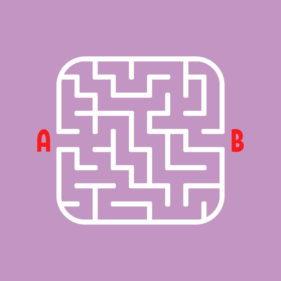 labyrinthe carré abstrait. niveau de difficulté facile. jeu pour les enfants. casse-tête pour les enfants. une entrée, une sortie. énigme du labyrinthe. illustration vectorielle plane isolée sur fond blanc. vecteur