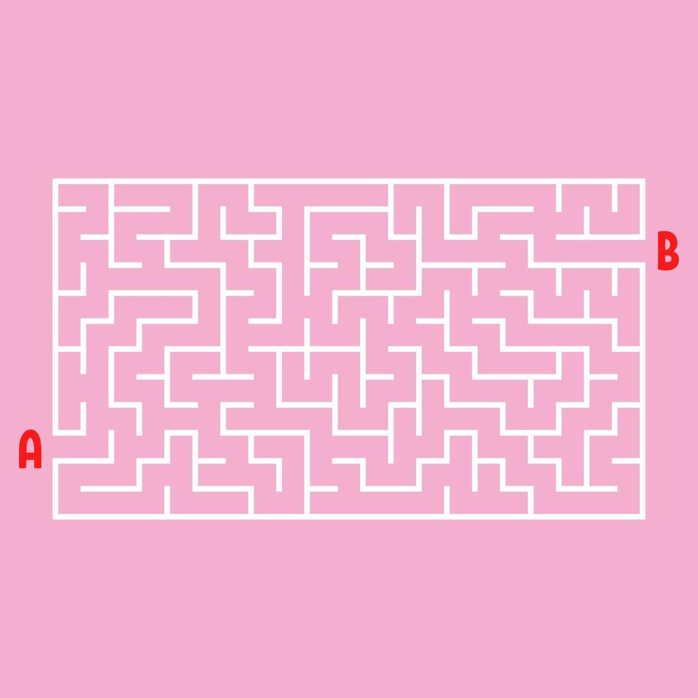 labyrinthe rectangulaire abstrait. jeu pour les enfants. casse-tête pour les enfants. une entrée, une sortie. énigme du labyrinthe. illustration vectorielle plane isolée sur fond de couleur. vecteur