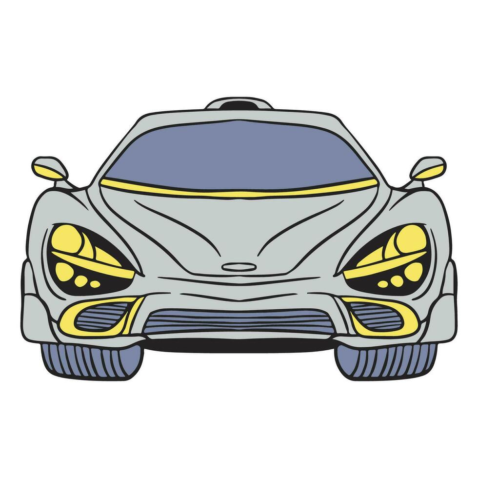 supercar dessiné à la main illustration vecteur