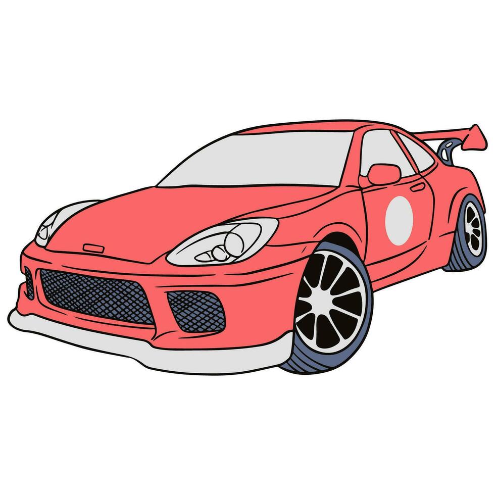 supercar dessiné à la main illustration vecteur