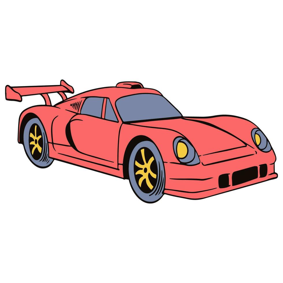 supercar dessiné à la main illustration vecteur