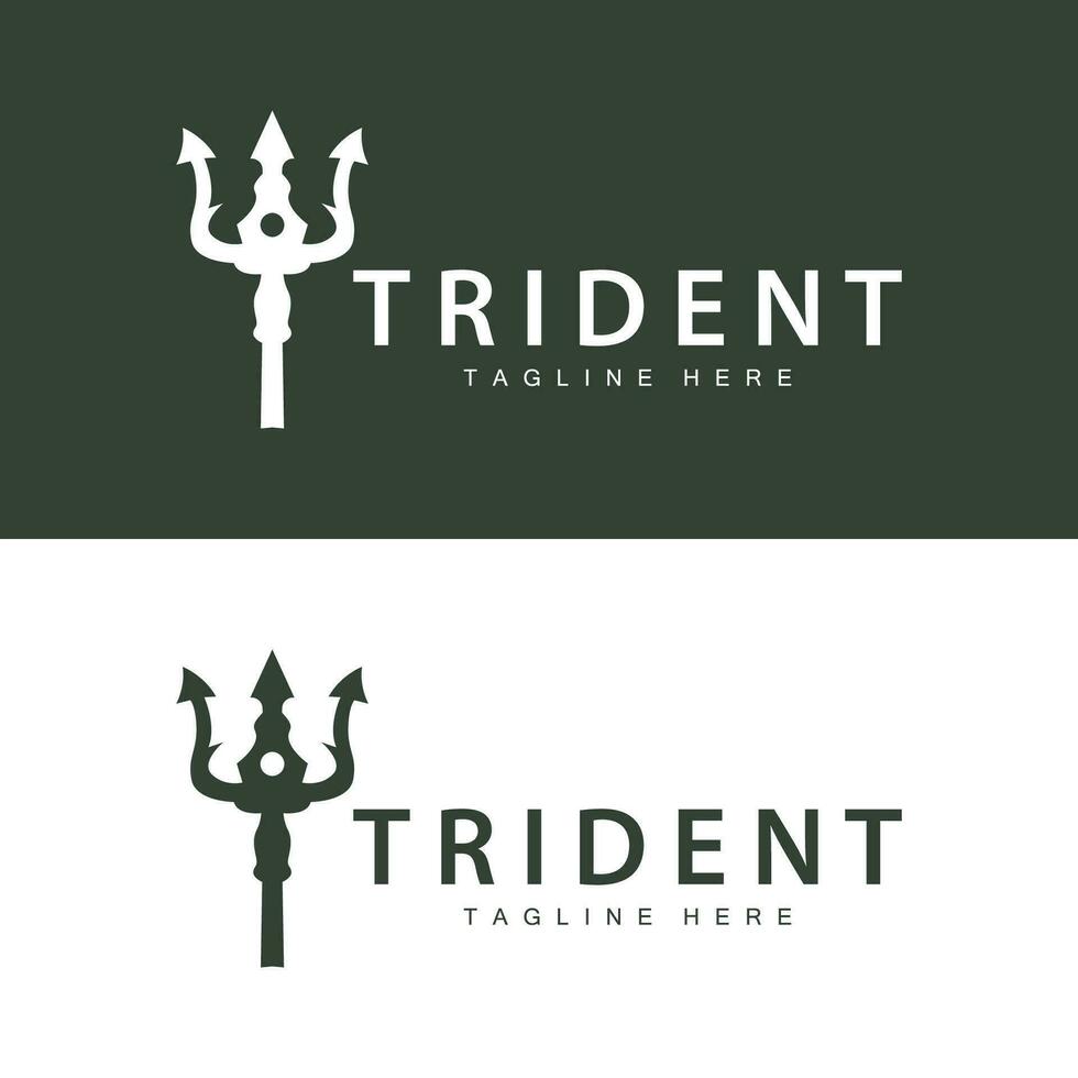 trident logo conception lance arme vecteur mer Roi poseidon Neptune symbole modèle