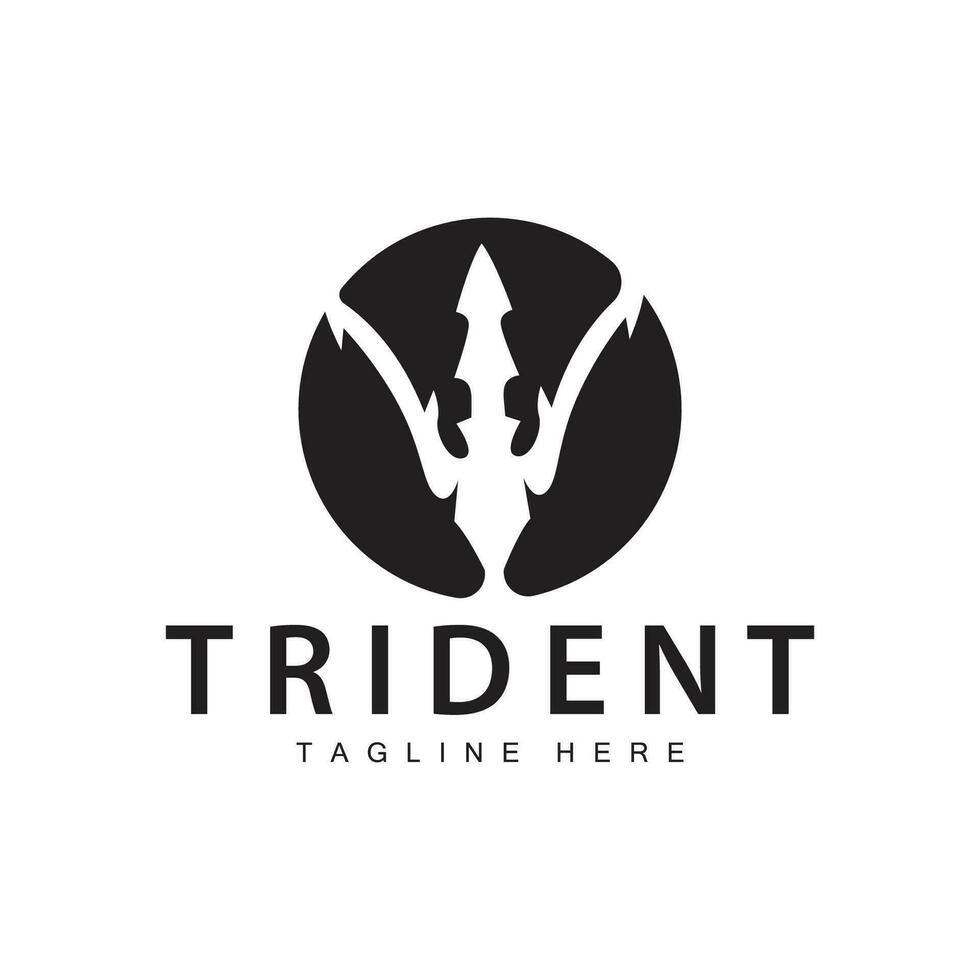 trident logo conception lance arme vecteur mer Roi poseidon Neptune symbole modèle