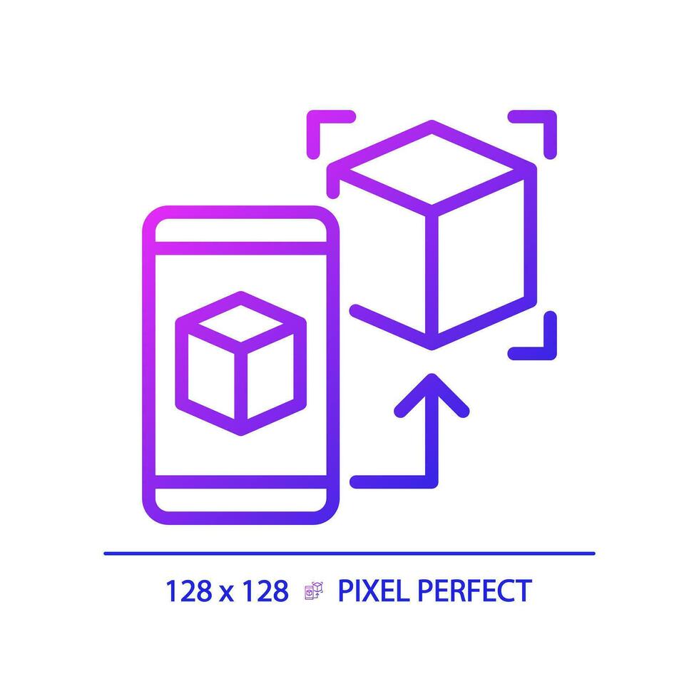 2d pixel parfait pente futuriste La technologie icône, isolé Facile vecteur, mince ligne illustration représentant vr, ar et m. vecteur