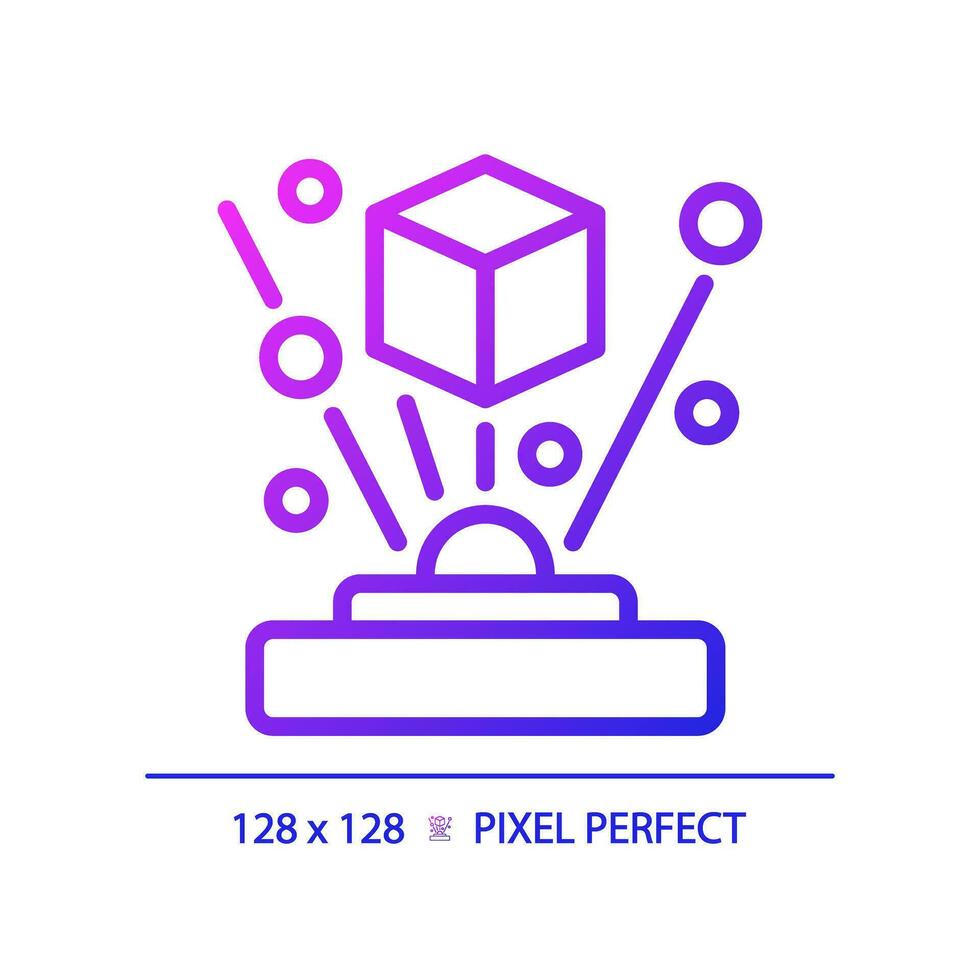 2d pixel parfait pente projection icône, isolé Facile vecteur, mince ligne illustration représentant vr, ar et m. vecteur