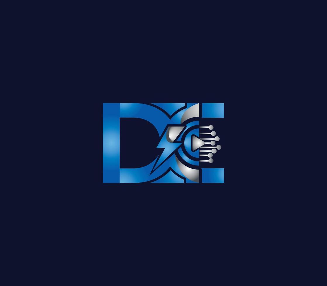 tonnerre énergie de lettre bleu Couleur logo conception entreprise concept vecteur