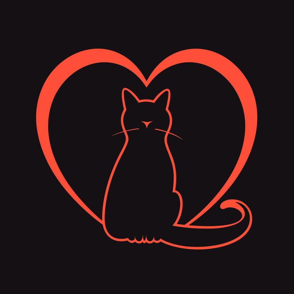 ai généré communauté chat centre rouge ligne logo. durable l'amour à animaux. réconfortant se soucier. conception élément. ai art pour entreprise l'image de marque, animal de compagnie magasin Commencez vecteur