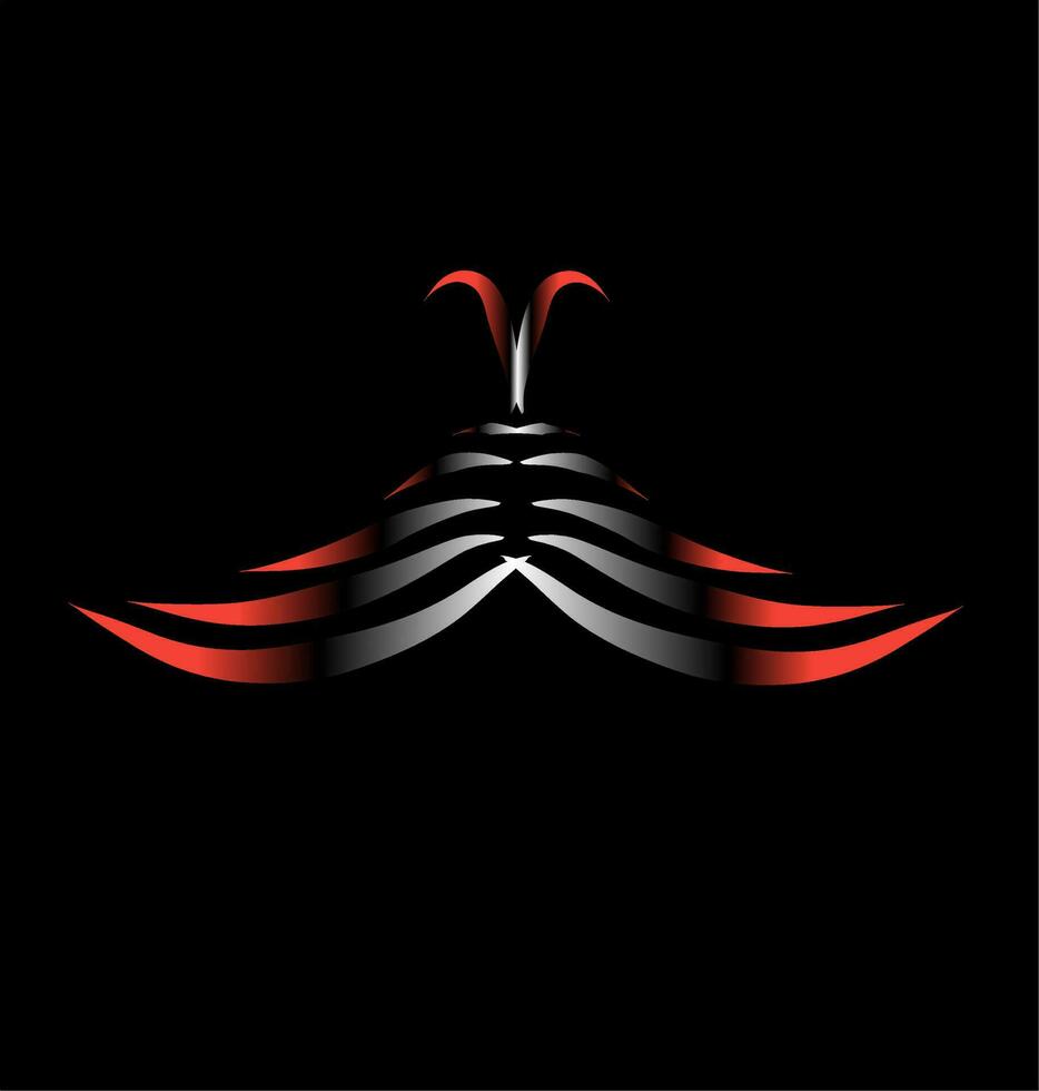 une Scorpion avec rouge et noir rayures sur une noir Contexte vecteur