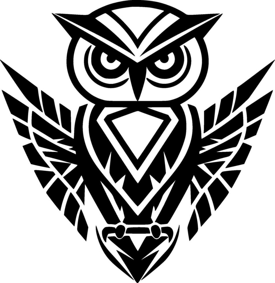 hibou, noir et blanc vecteur illustration