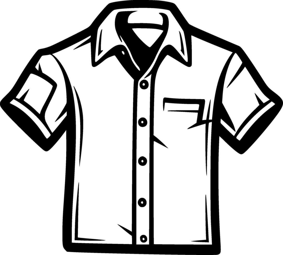 chemise - noir et blanc isolé icône - vecteur illustration