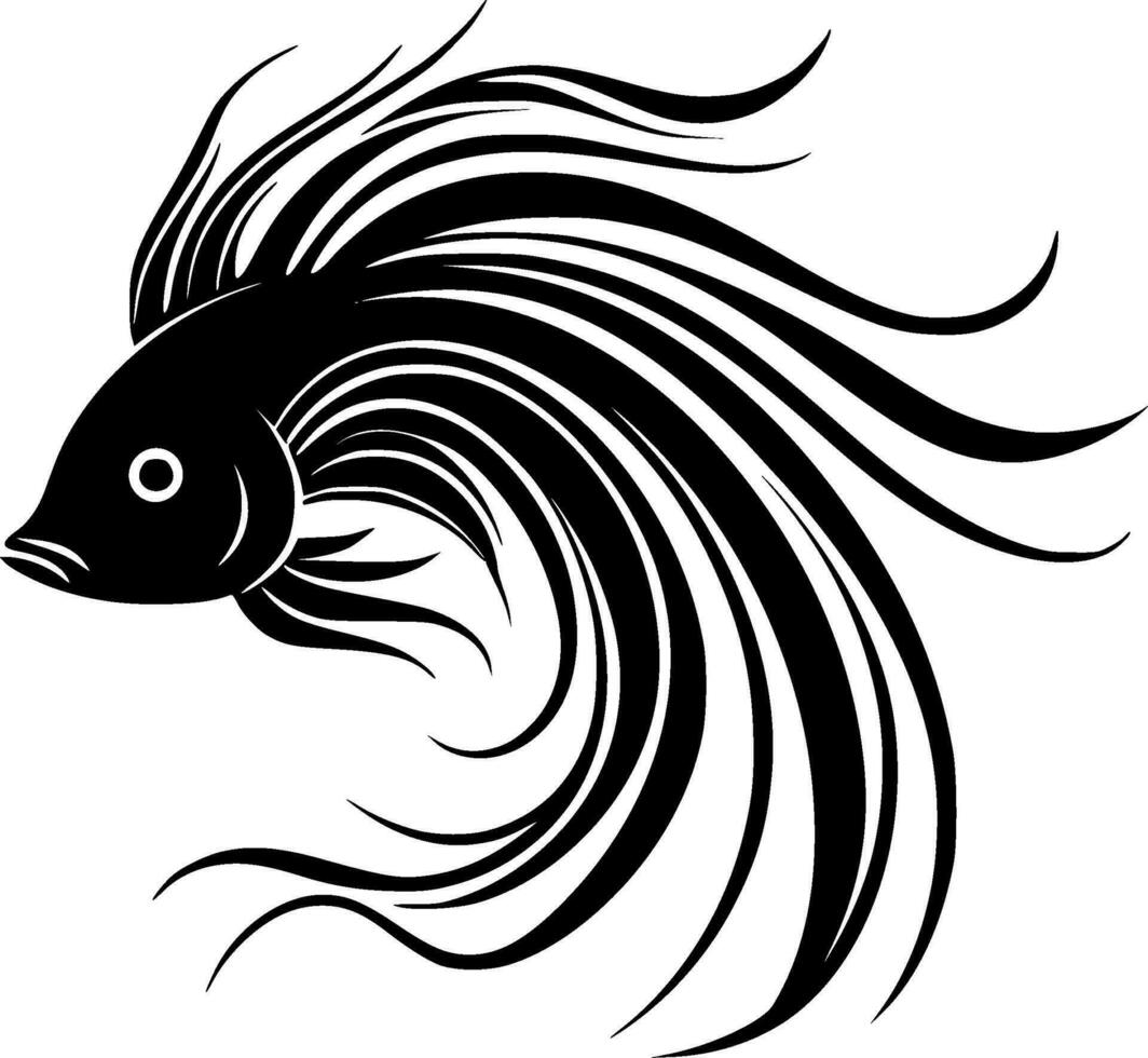 poisson, noir et blanc vecteur illustration