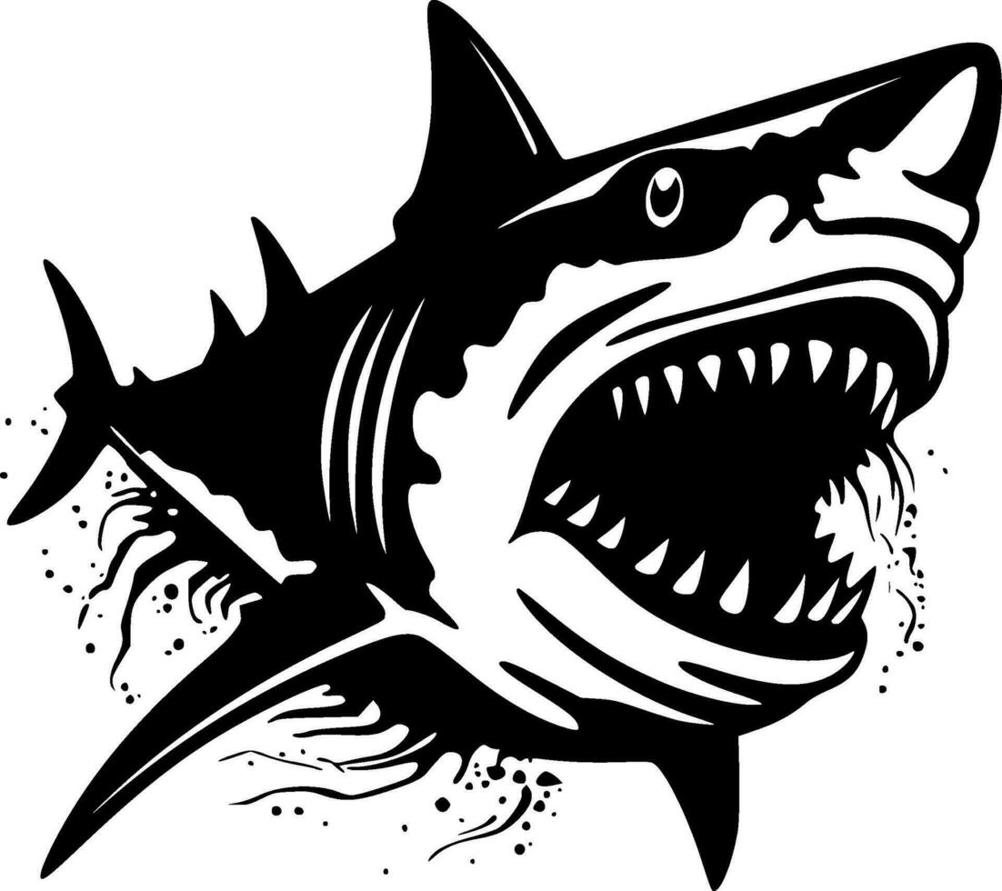 requin, noir et blanc vecteur illustration