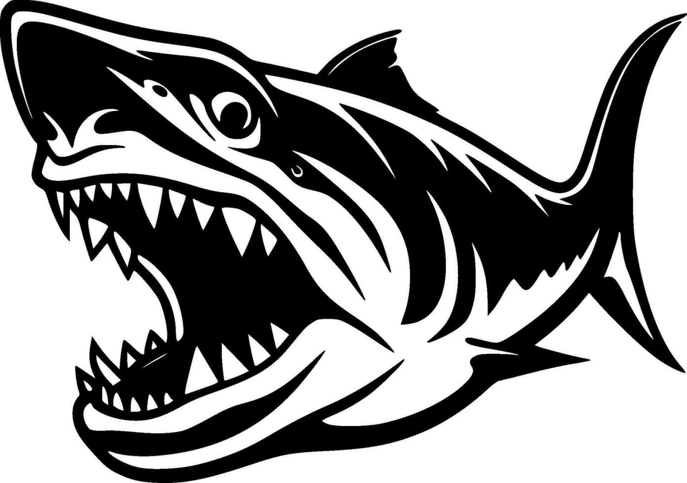 requin, noir et blanc vecteur illustration