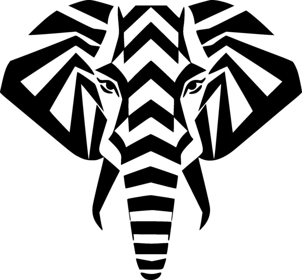 éléphant, noir et blanc vecteur illustration