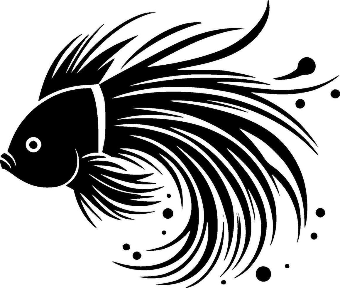 poisson, minimaliste et Facile silhouette - vecteur illustration