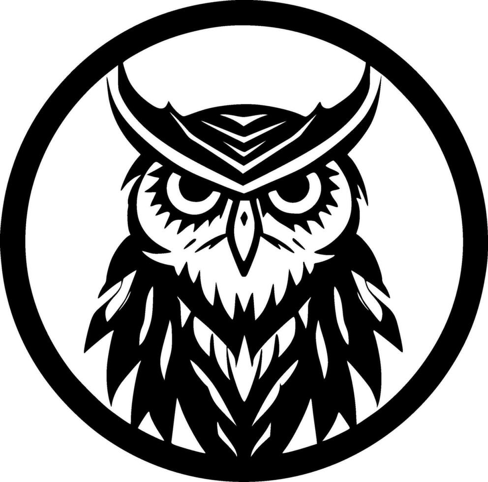 hibou - minimaliste et plat logo - vecteur illustration